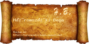 Háromszéki Bese névjegykártya